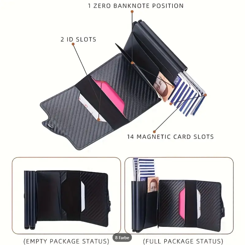 Premium RFID-blockierende Geldbörse aus Aluminiumlegierung