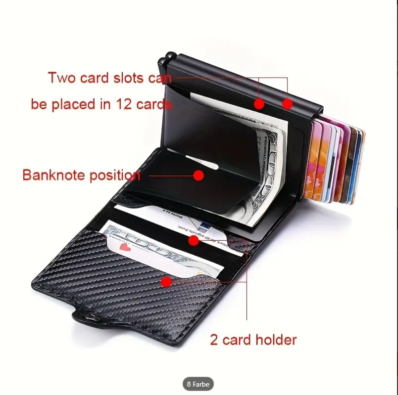 Premium RFID-blockierende Geldbörse aus Aluminiumlegierung